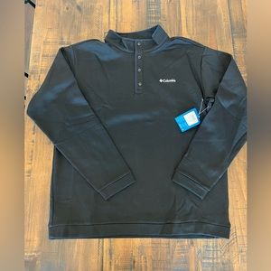 NWT XXL Columbia Pullover Jacket 1/4 Button Up Sweatshirt Black New!